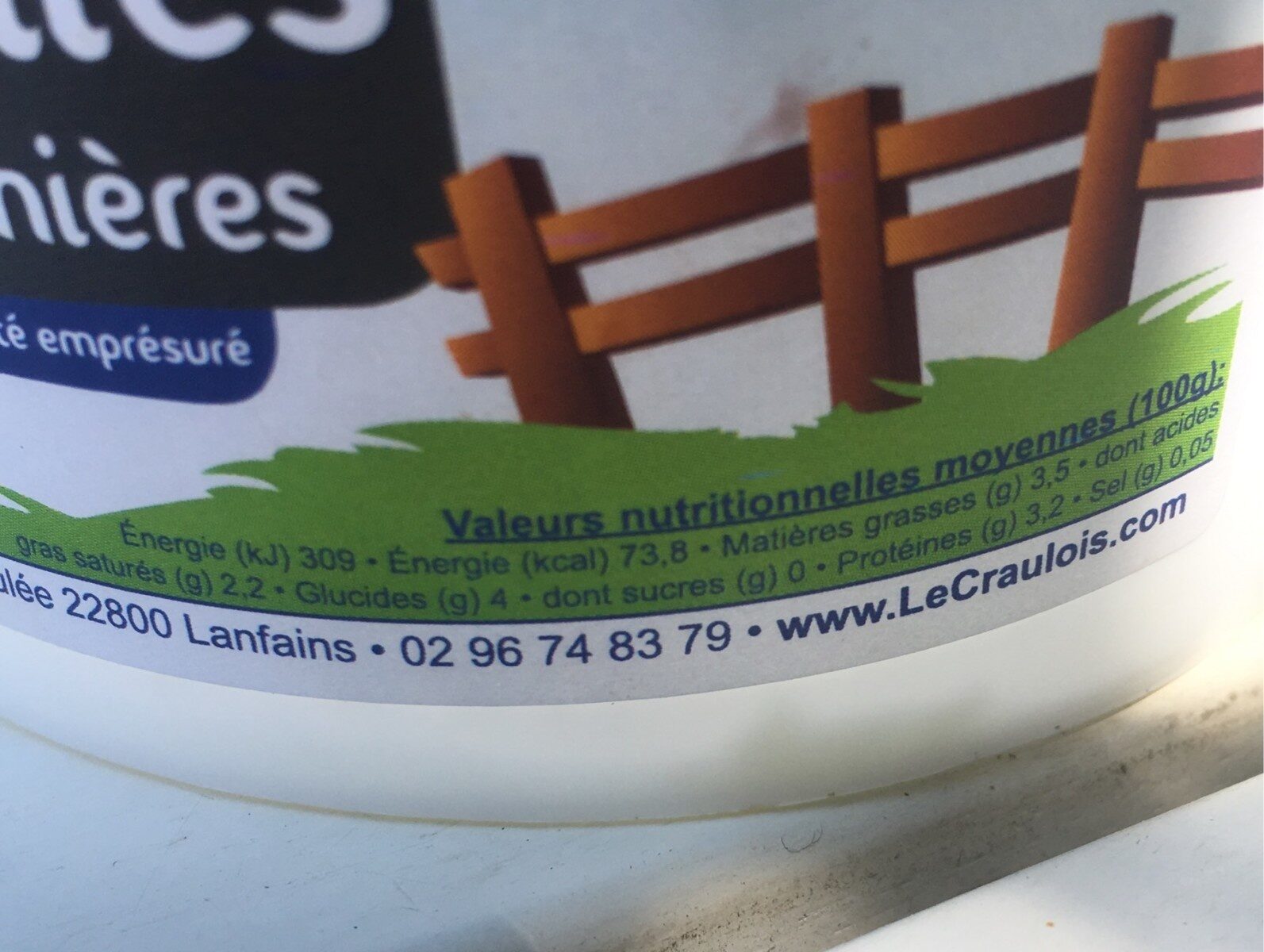Lait Caillé fermier - Nutrition facts - fr