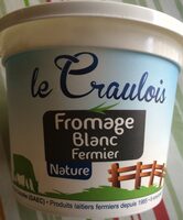 Fromage Blanc fermier - Nutrition facts - fr