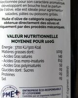 Huile D'olive  Vierge extra - Nutrition facts - fr
