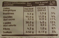 Chips extra craquantes nature - Nutrition facts - fr