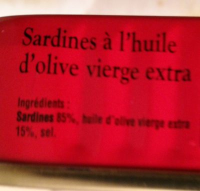 Sardines à l'huile d'olive vierge extra - Ingredients - fr
