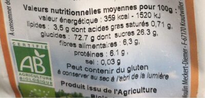 Farine de châtaigne - Nutrition facts - fr