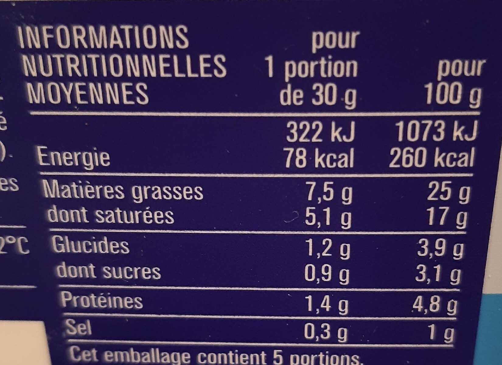 Fromage à tartiner nature - Nutrition facts - fr