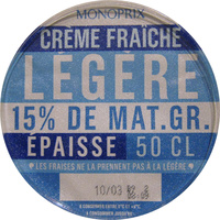 Crème fraîche légère 15 % de Mat. gr. épaisse - Product - fr