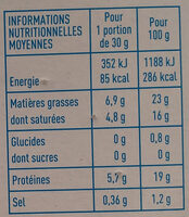 Bio Camembert au lait pasteurisé onctueux - Nutrition facts - fr