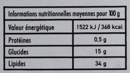 Noix de coco bio cueillie à maturité - Nutrition facts - fr