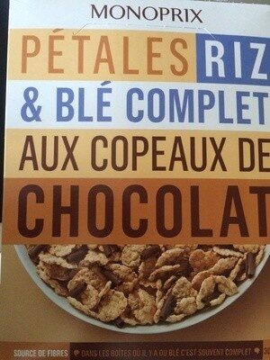 Pétales riz & blé complet aux copeaux de chocolat - Product - fr