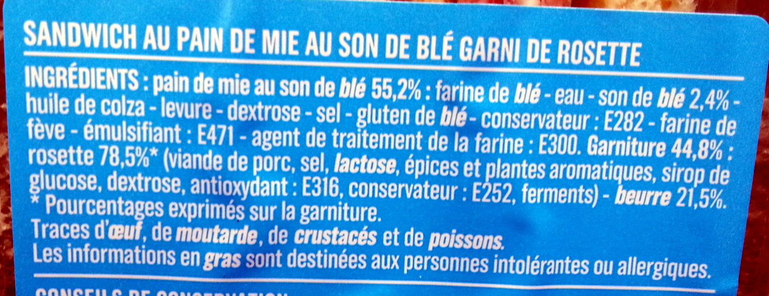 Rosette Beurre - Ingredients - fr