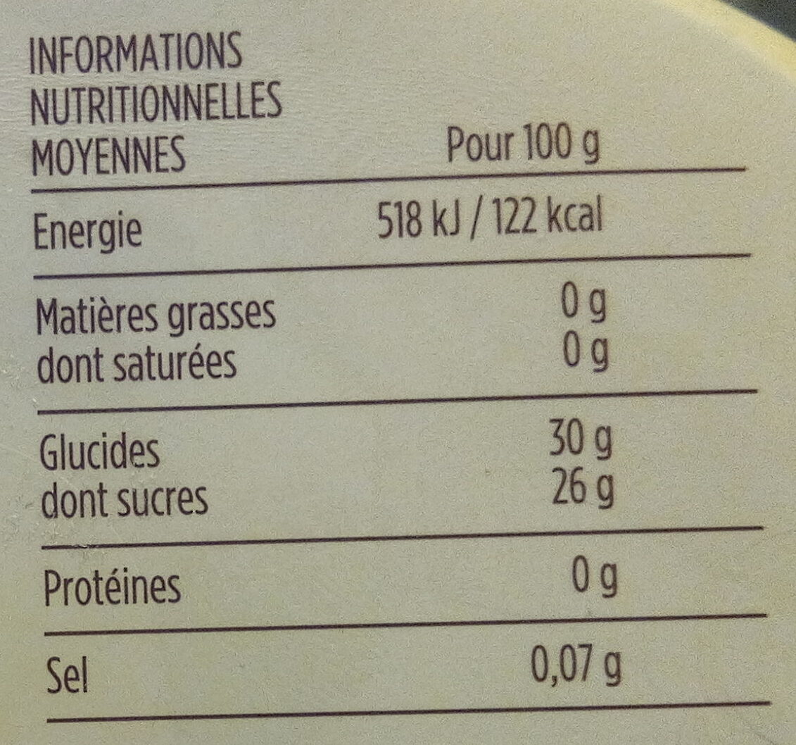 Clémentine sorbet plein fruit - Nutrition facts - fr