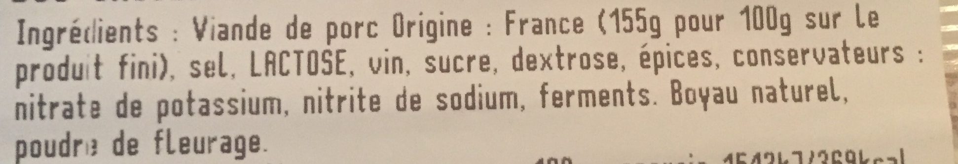 Saucisse seche - Ingredients - fr