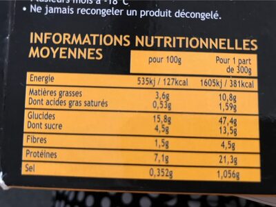 Poulet sauce aigre douce & son riz basmati - Nutrition facts - fr