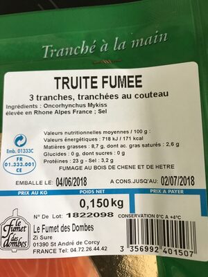 Truite fumee tranchee - Ingredients - fr