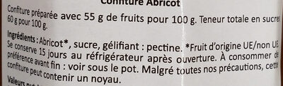 Confiture Abricot - Ingredients - fr