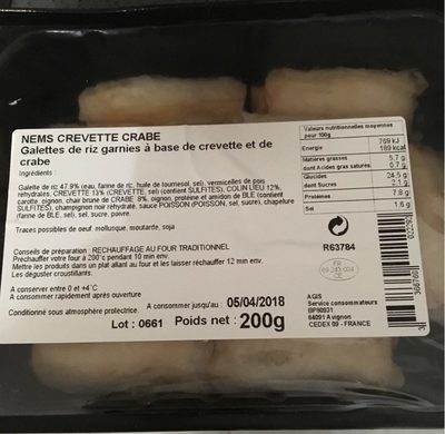 Nems Crevette Crabe - Product - fr
