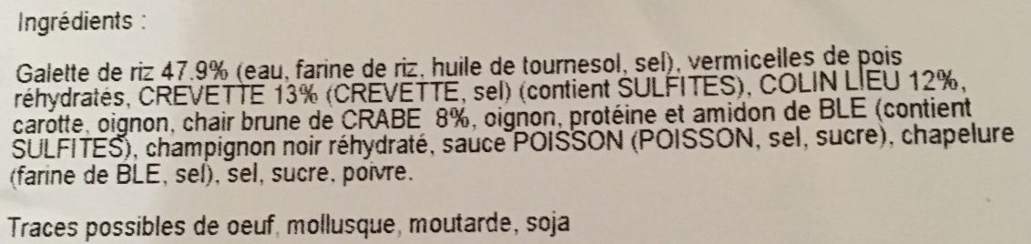 Nems Crevette Crabe - Ingredients - fr