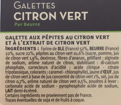 Galettes citron vert - Ingredients - fr
