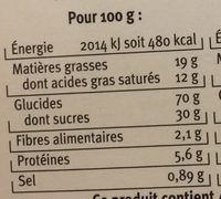 Galettes citron vert - Nutrition facts - fr