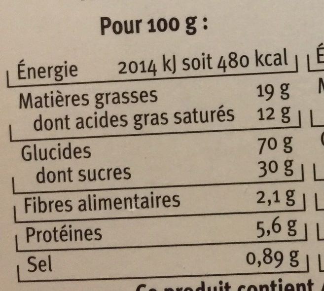 Galettes citron vert - Nutrition facts - fr