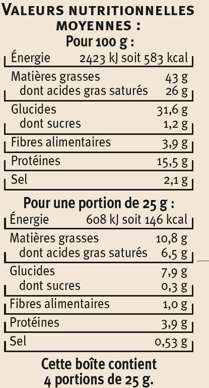 Petits épis pavot sésames - Nutrition facts - fr
