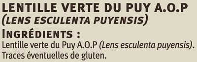 Lentilles vertes du Puy les saveurs - Ingredients - fr