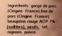 Terrines saint joseph - Ingredients - fr