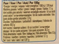 NESTLE FITNESS Barres de Céréales Chocolat 6x23,5g - Nutrition facts - fr