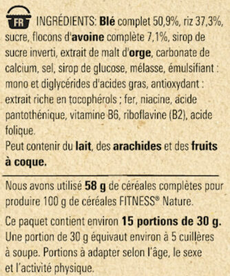 FITNESS Nature Céréales - Ingredients - fr