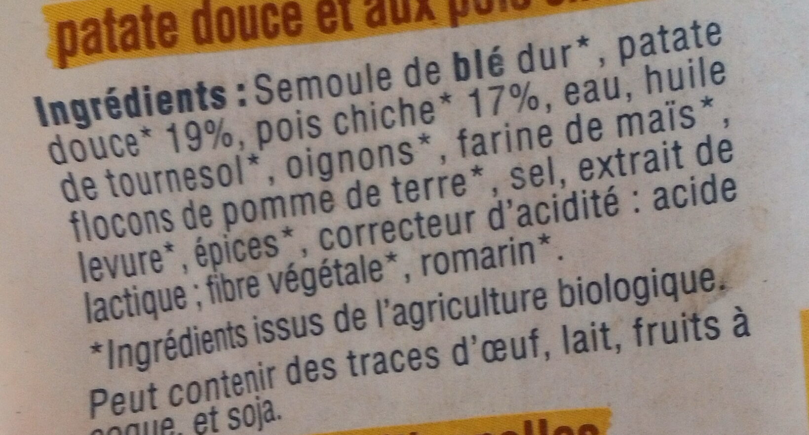 Les pâtes farcies vegan - patate douce & pois chiche - Ingredients - fr