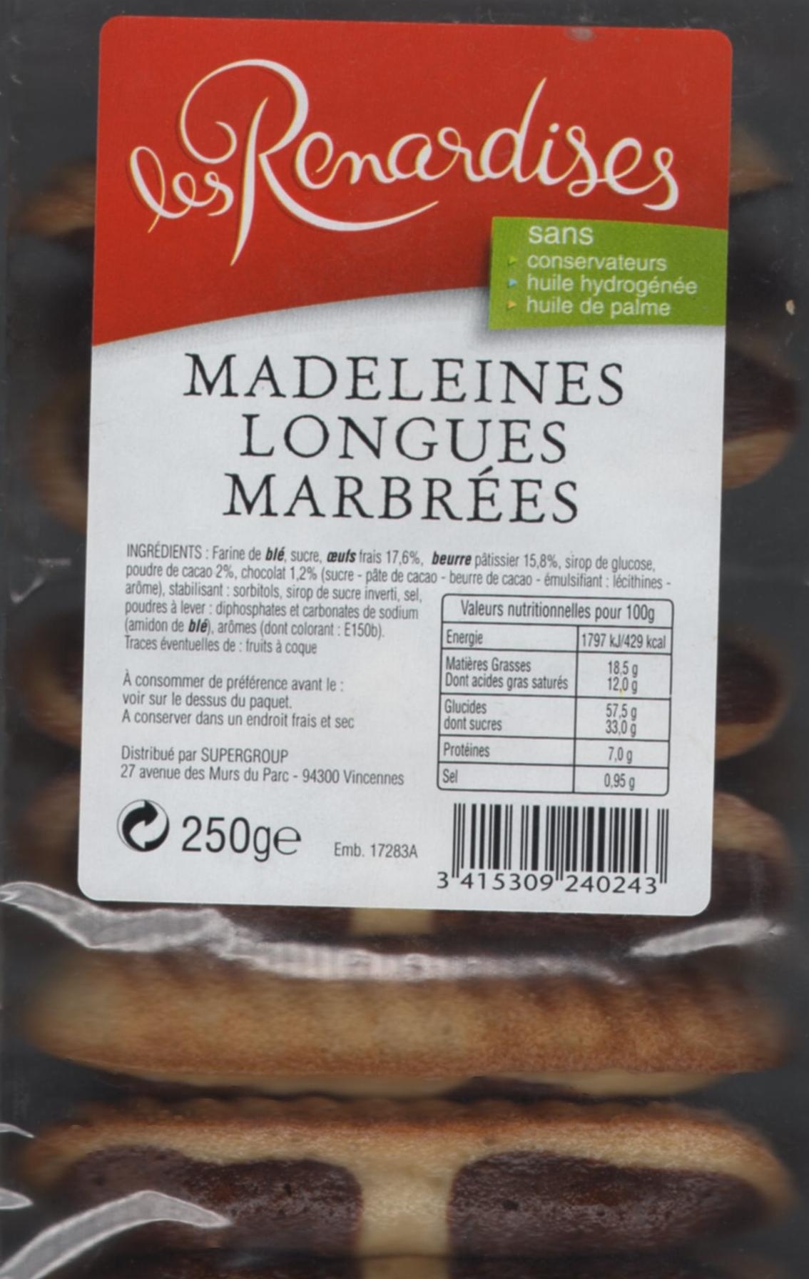 Madeleines Longues Marbrées - Product - fr