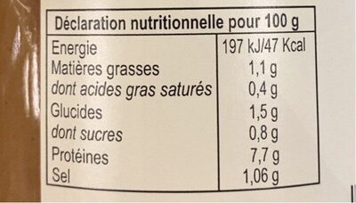 Soupe de poissons - Nutrition facts - fr