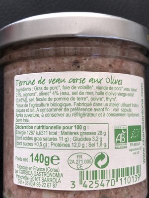 Terrine de veau corse aux olives - 2