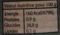 Chutney aux agrumes de corse - Nutrition facts - fr