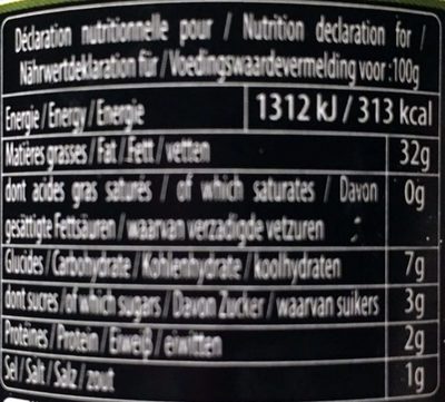 Tapéade verte aux amandes - Nutrition facts - fr