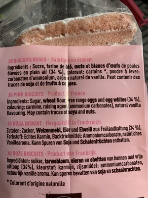 Le biscuits rose de Reims - Ingredients - fr