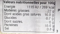 Rocamadour AOP - Fromage au lait de chèvre - Nutrition facts - fr
