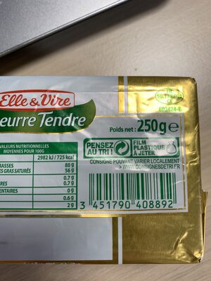 Beurre tendre demi-sel - Recycling instructions and/or packaging information - fr