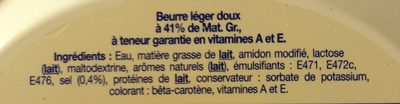 Le Beurre Léger 41% doux - Ingredients - fr