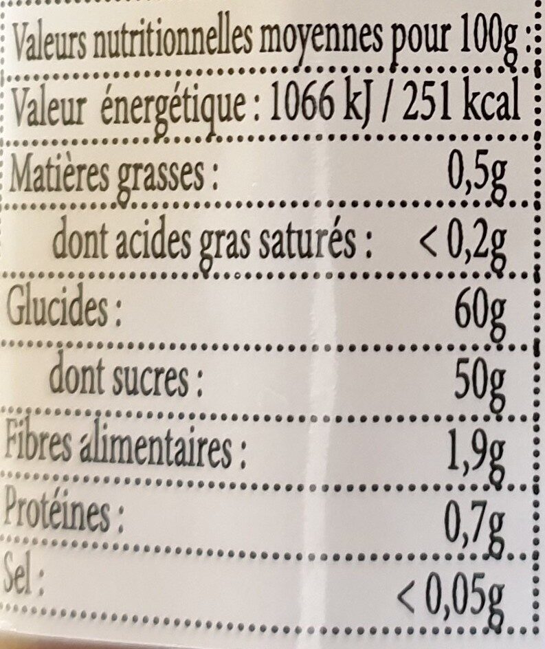 Délices de marrons d'Ardèche Bio - Nutrition facts - fr