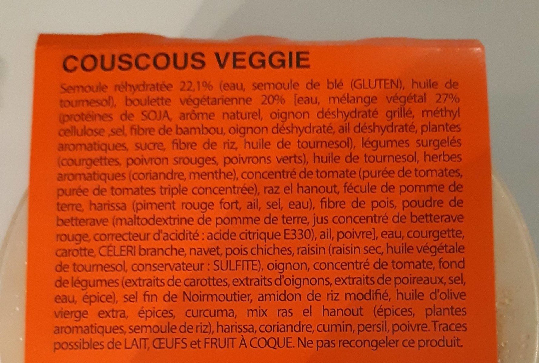 Couscous veggie - Ingredients - fr