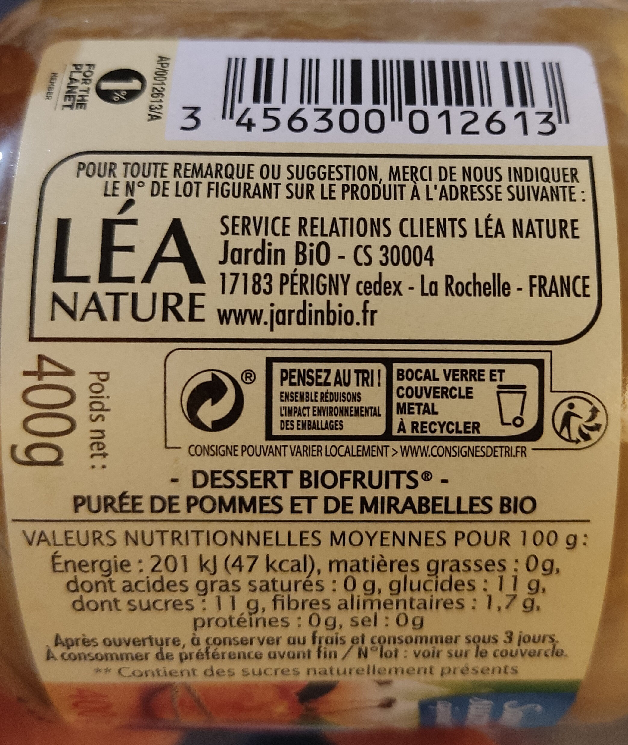 Jardin bio - Recycling instructions and/or packaging information - fr