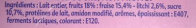 Yaourt Fraises Litchi - Ingredients - fr