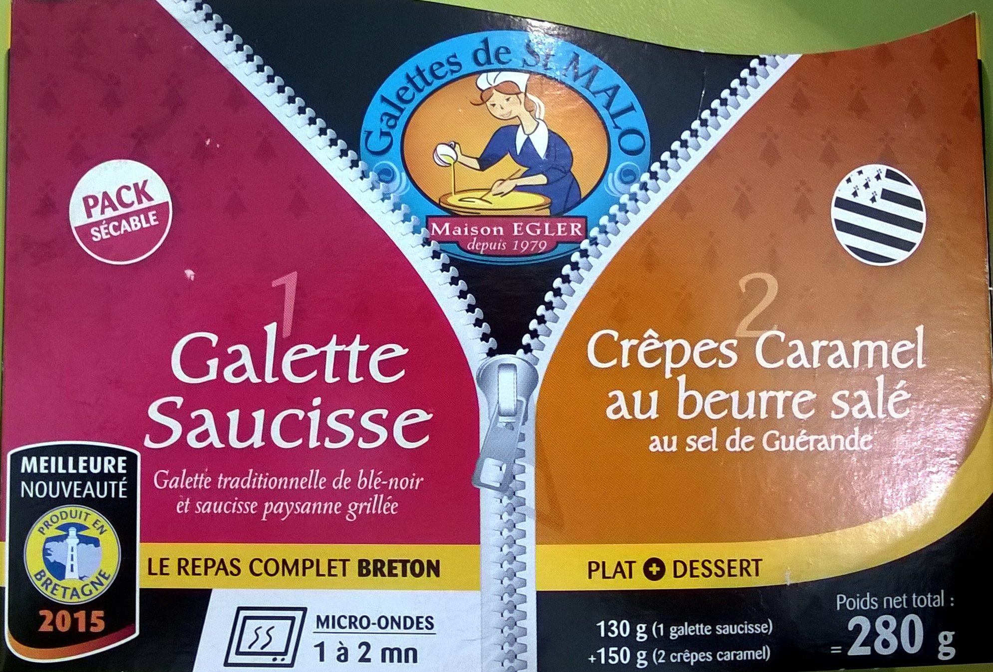 1 galettes saucisse 2 crêpes caramel au beurre salé - Product - fr