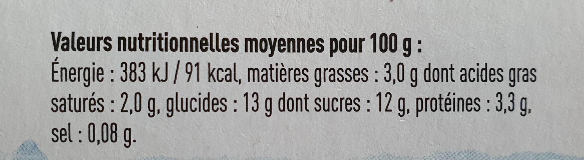 Yaourt sur lit de Poire - Nutrition facts - fr