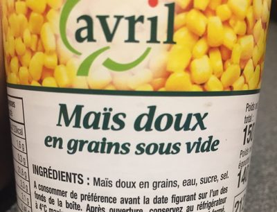 Maïs doux en grains sous vide - Ingredients