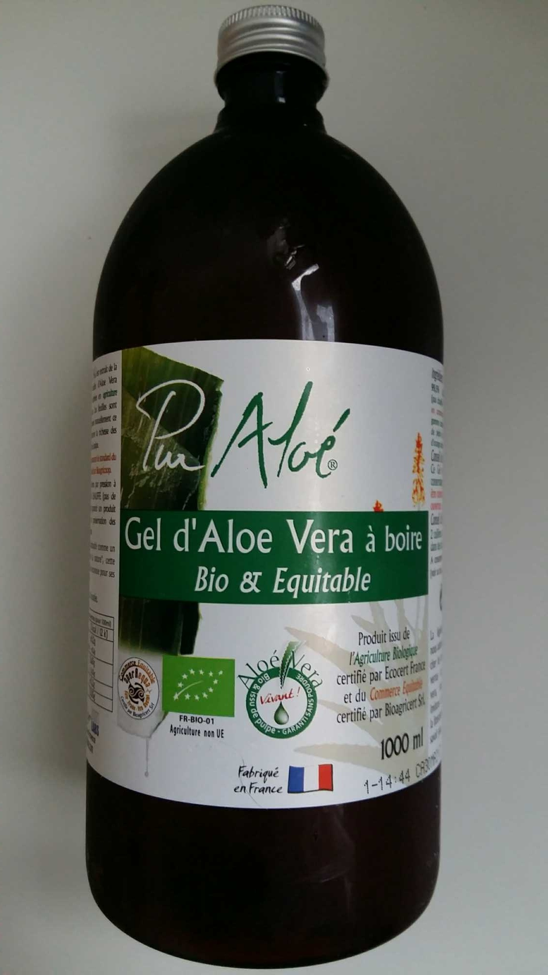ongezond scheuren Feat Gel d'aloe vera à boire bio équitable - Pur Aloé - 1000ml