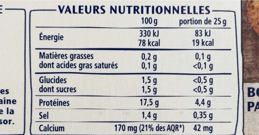 Carré frais 0% mg - Nutrition facts - fr