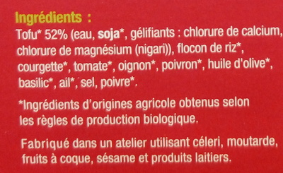 Steaks de Tofu à la Provençale Bio - Ingredients - fr