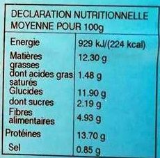 Panaché Gamme Veggie Cuit, Réfrigéré - Nutrition facts - fr