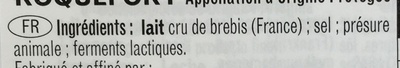 Roquefort (32% MG) - Ingredients - fr