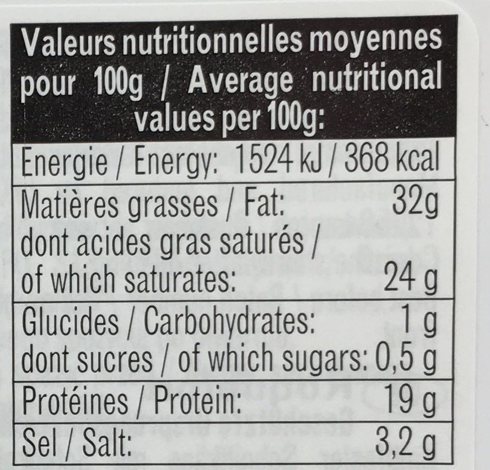 Roquefort (32% MG) - Nutrition facts - fr
